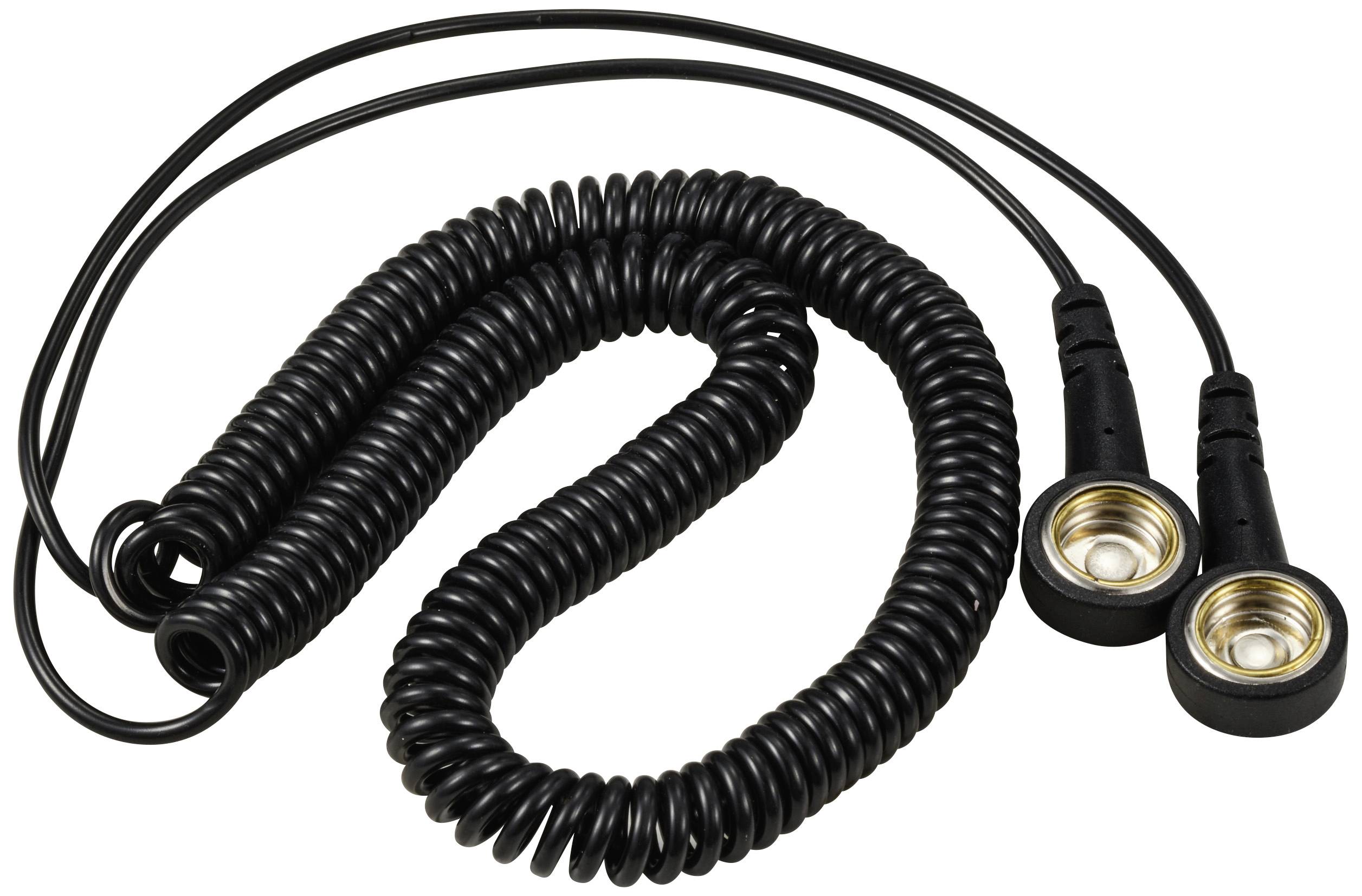 TRU COMPONENTS TC-12358916 ESD-Erdungskabel Schwarz 3.6m Druckknopf 10 mm, Druckknopf 10mm