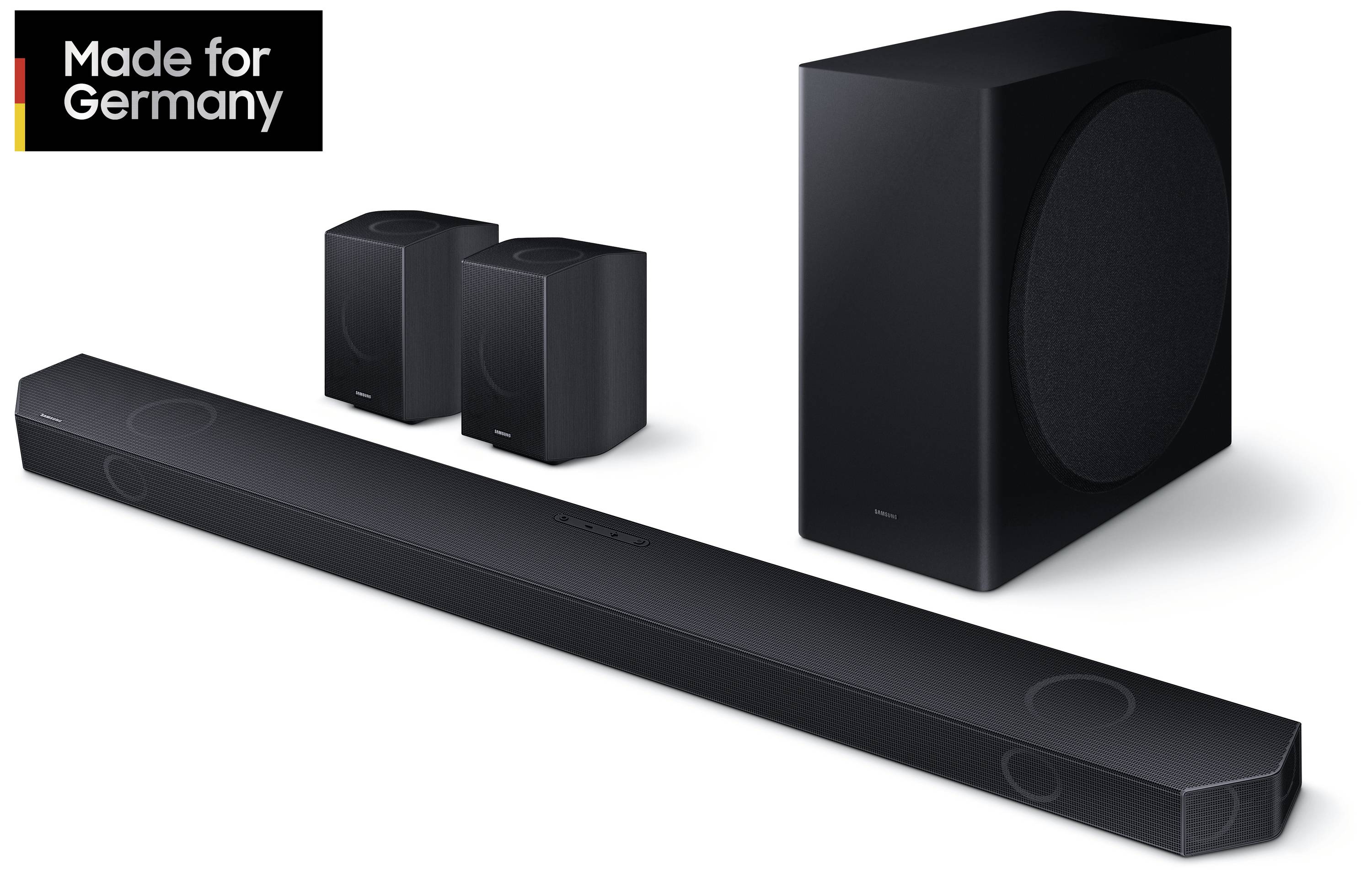 Samsung Q-Soundbar HW-Q935GD Surround System Schwarz Dolby Atmos®, Bluetooth®, High-Resolution Audio, WLAN, Wandbefestigung, Sprachsteuerung