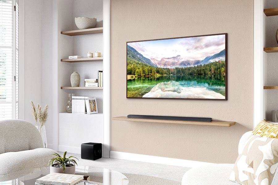 Samsung Ultra Slim Soundbar HW-S810GD Surround System Schwarz Bluetooth®, Dolby Atmos®, WLAN, Wandbefestigung, Sprachsteuerung