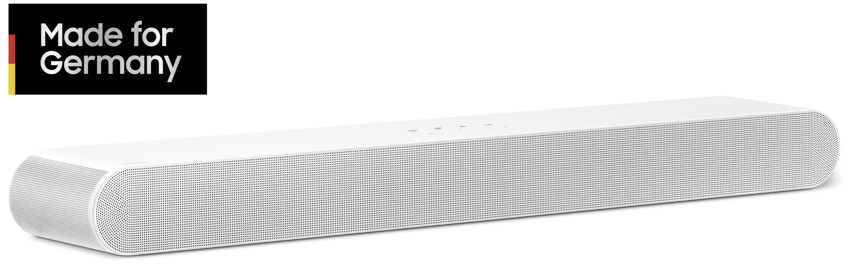 Samsung S-Soundbar HW-S67GD Soundbar Weiß Bluetooth®, Dolby Atmos®, High-Resolution Audio, WLAN, Sprachsteuerung, Wandbefestigung