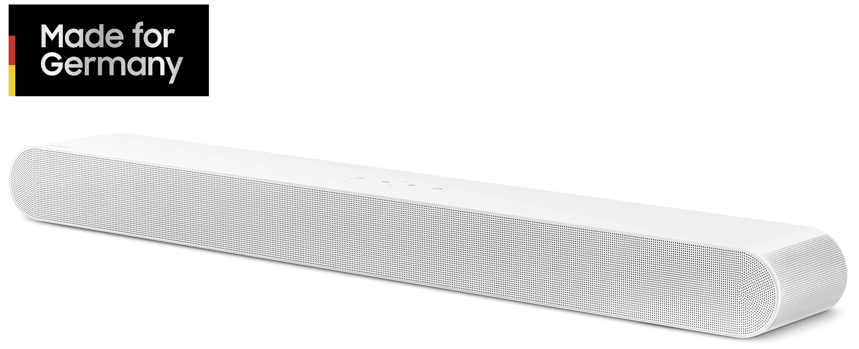 Samsung S-Soundbar HW-S67GD Soundbar Weiß Bluetooth®, Dolby Atmos®, High-Resolution Audio, WLAN, Sprachsteuerung, Wandbefestigung