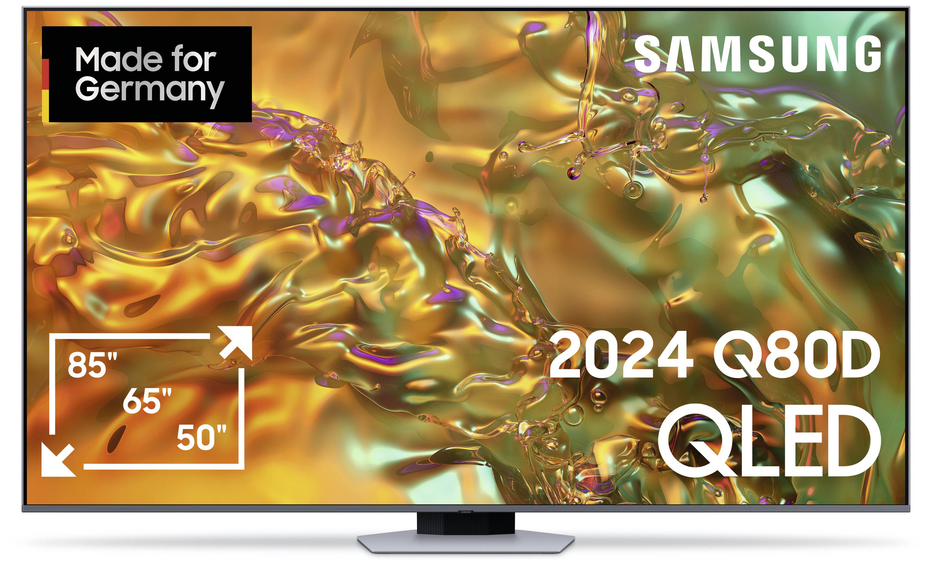 Samsung Neo QLED 4K Q80D QLED-TV 214 cm 85 Zoll EEK G (A - G) CI+, DVB-T2 HD, WLAN, UHD, Smart TV, QLED Schwarz, Silber