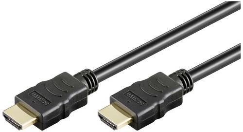 Goobay HDMI Anschlusskabel HDMI-A Stecker, HDMI-A Stecker 1.00 m Schwarz 61150 4K UHD, vergoldet, e