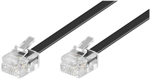 Goobay Telefon (analog) Anschlusskabel [1x RJ11-Stecker - 1x RJ11-Stecker] 10.00 m Schwarz