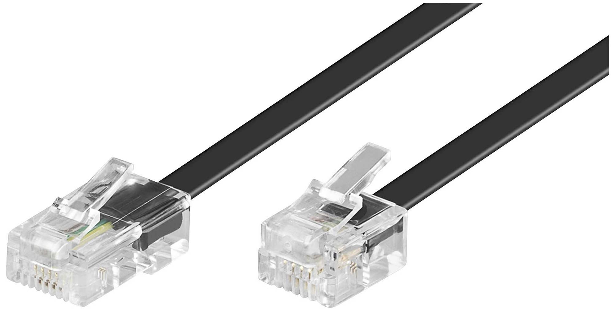 Goobay Telefon (analog) Anschlusskabel [1x RJ45-Stecker - 1x RJ11-Stecker] 3.00 m Schwarz