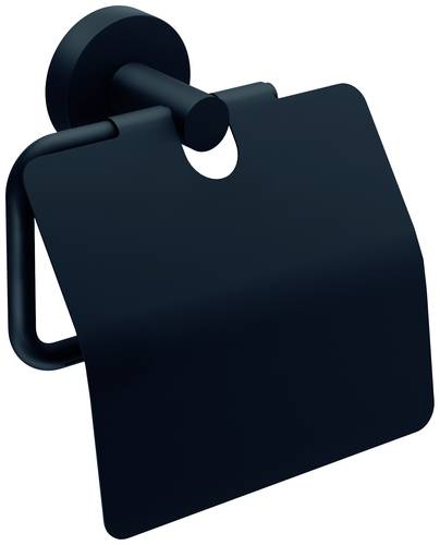Tesa MOON BLACK Klopapierhalter mit Deckel Klebstoff Schwarz 1St.