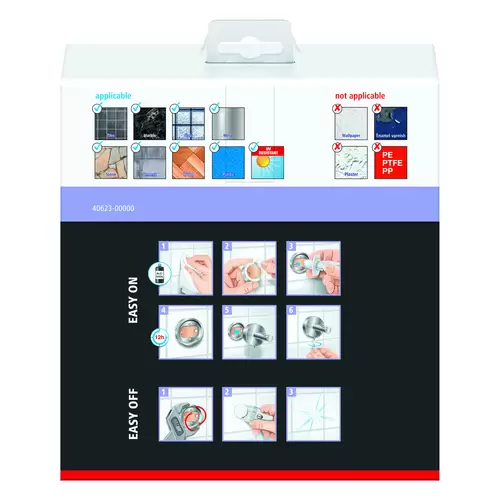 Tesa MOON BLACK Handtuchring Klebstoff Metall (pulverbeschichtet) Tesa MOON BLACK Handtuchring Klebstoff Metall (pulverbeschichtet)