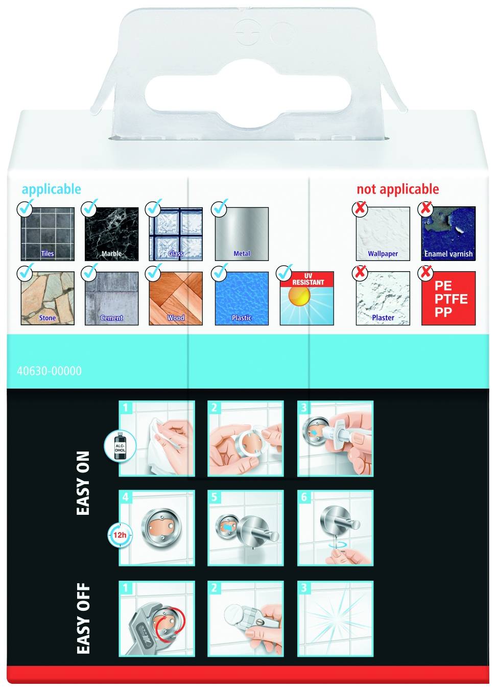 tesa SMOOZ Handtuchhaken 2 Haken Klebstoff Metall (verchromt)