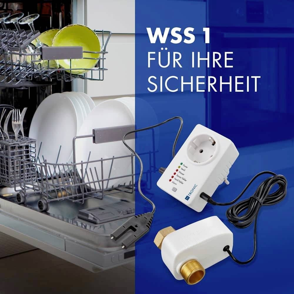 H-Tronic 1114725 WSS 1 Wassermelder mit externem Sensor netzbetrieben, über Steckdose
