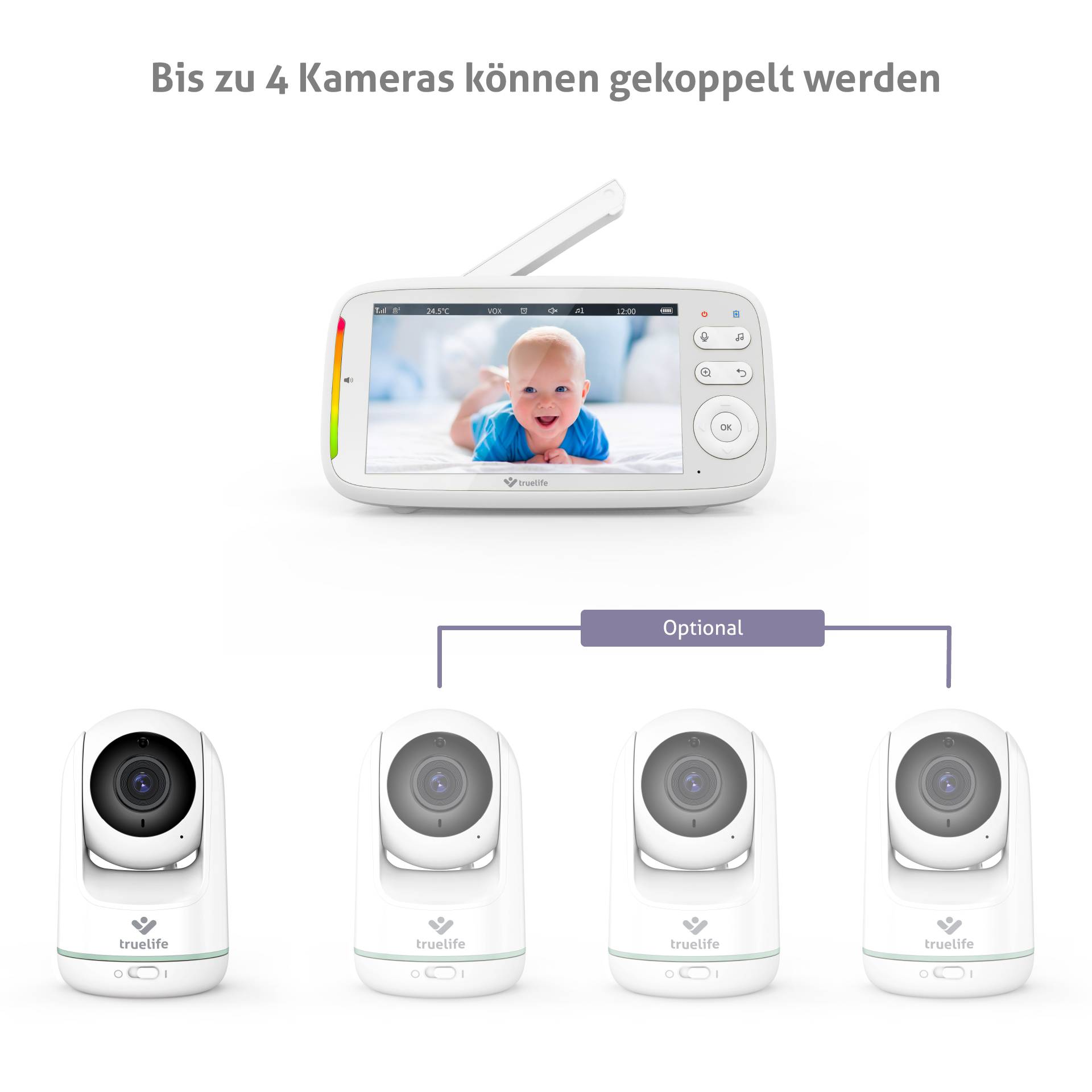 Truelife R5 TLVMMNCR5NNWA Babyphone mit Kamera 2.4 GHz