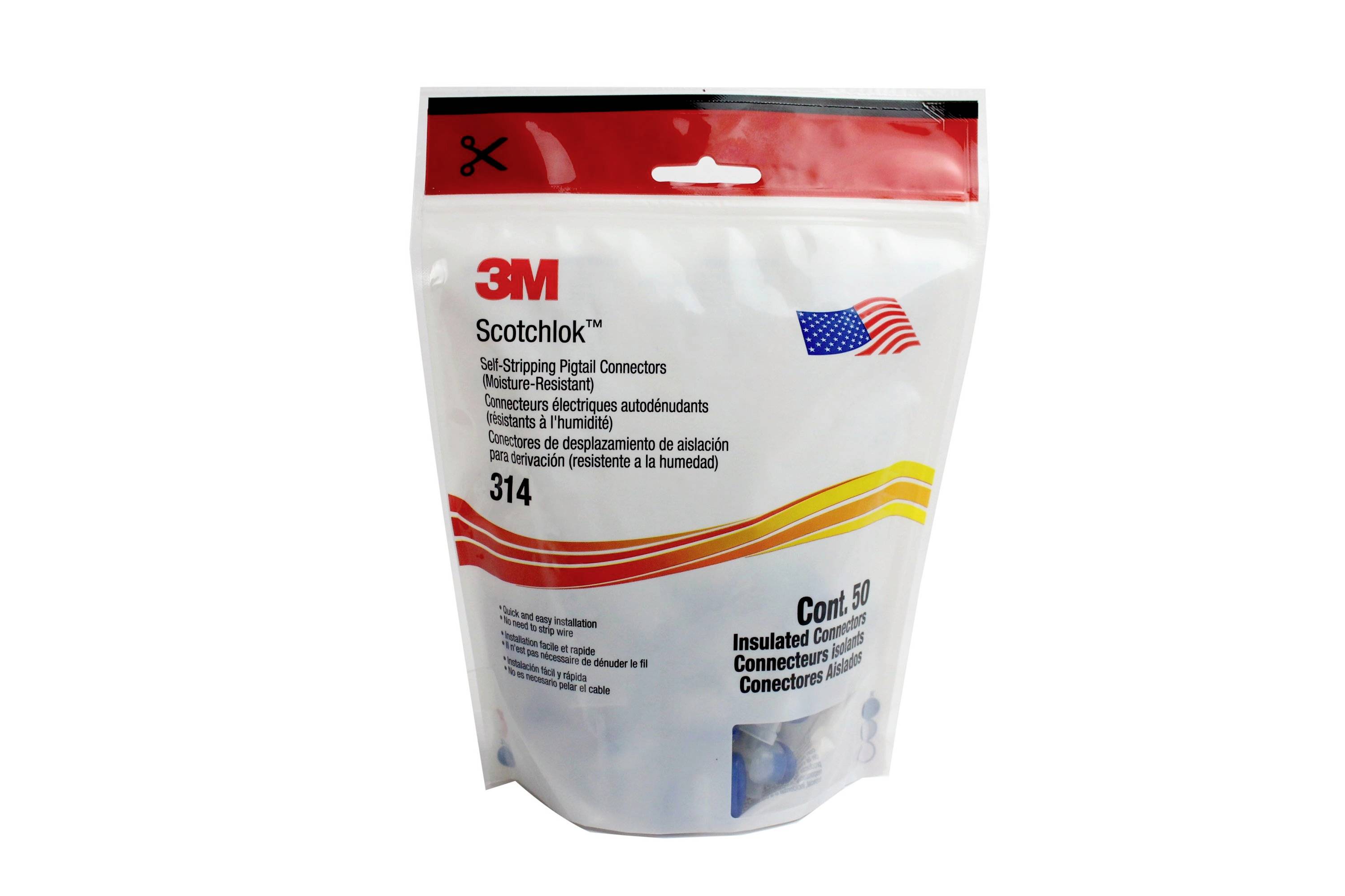 3M 314 Verbinder flexibel: 0.5-1.5mm² starr: 0.5-1.5mm² Polzahl: 3 50 St. Blau