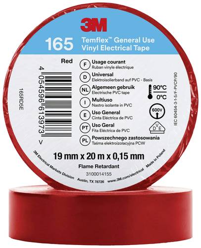 3M 165RD5E Isolierband Rot (L x B) 20m x 19mm