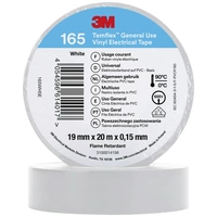 3M 165WH5E Isolierband Weiß (L x B) 20m x 19mm 3M 165WH5E Isolierband Weiß (L x B) 20m x 19mm