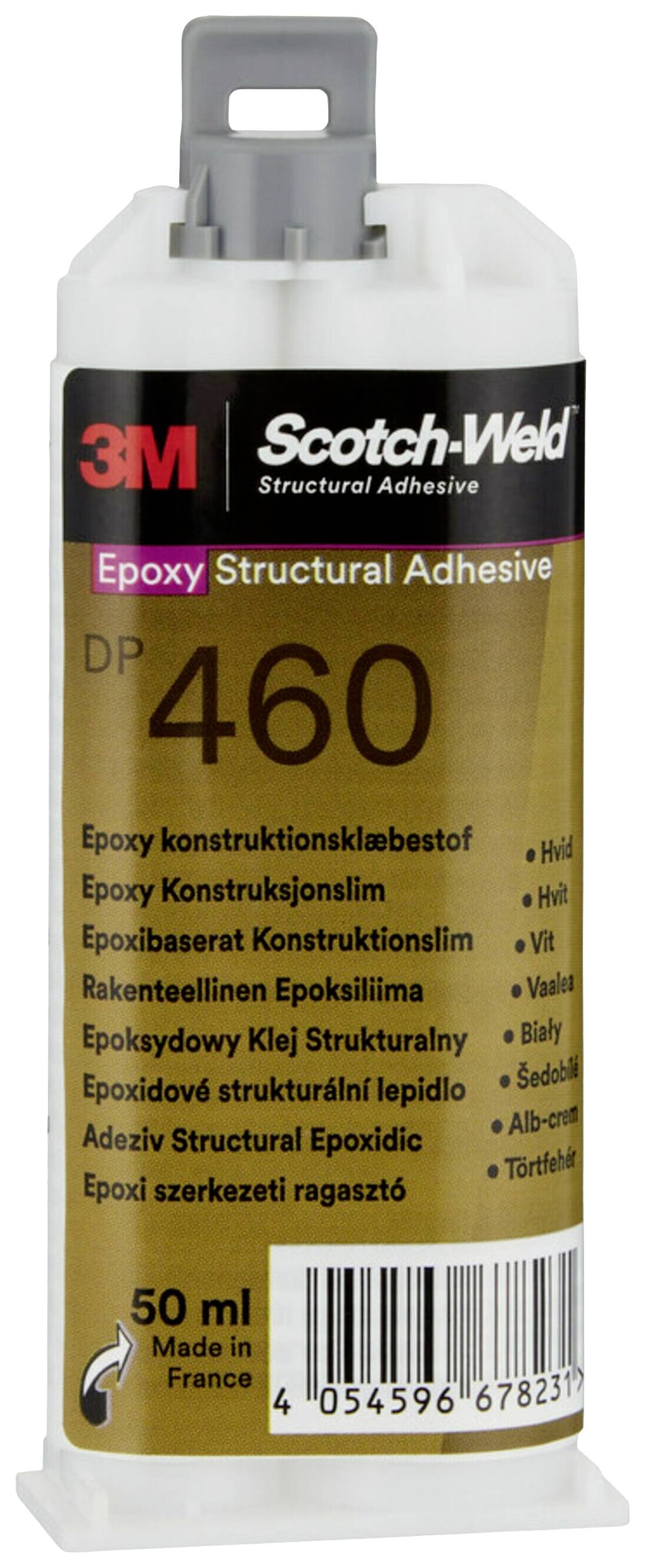 Epoxy-Klebstoff '3M Scotch-Weld DP460'. Zweikomponenten-Kartusche, 50 ml. Für starke Verbindungen in Bau und Konstruktion geeignet.