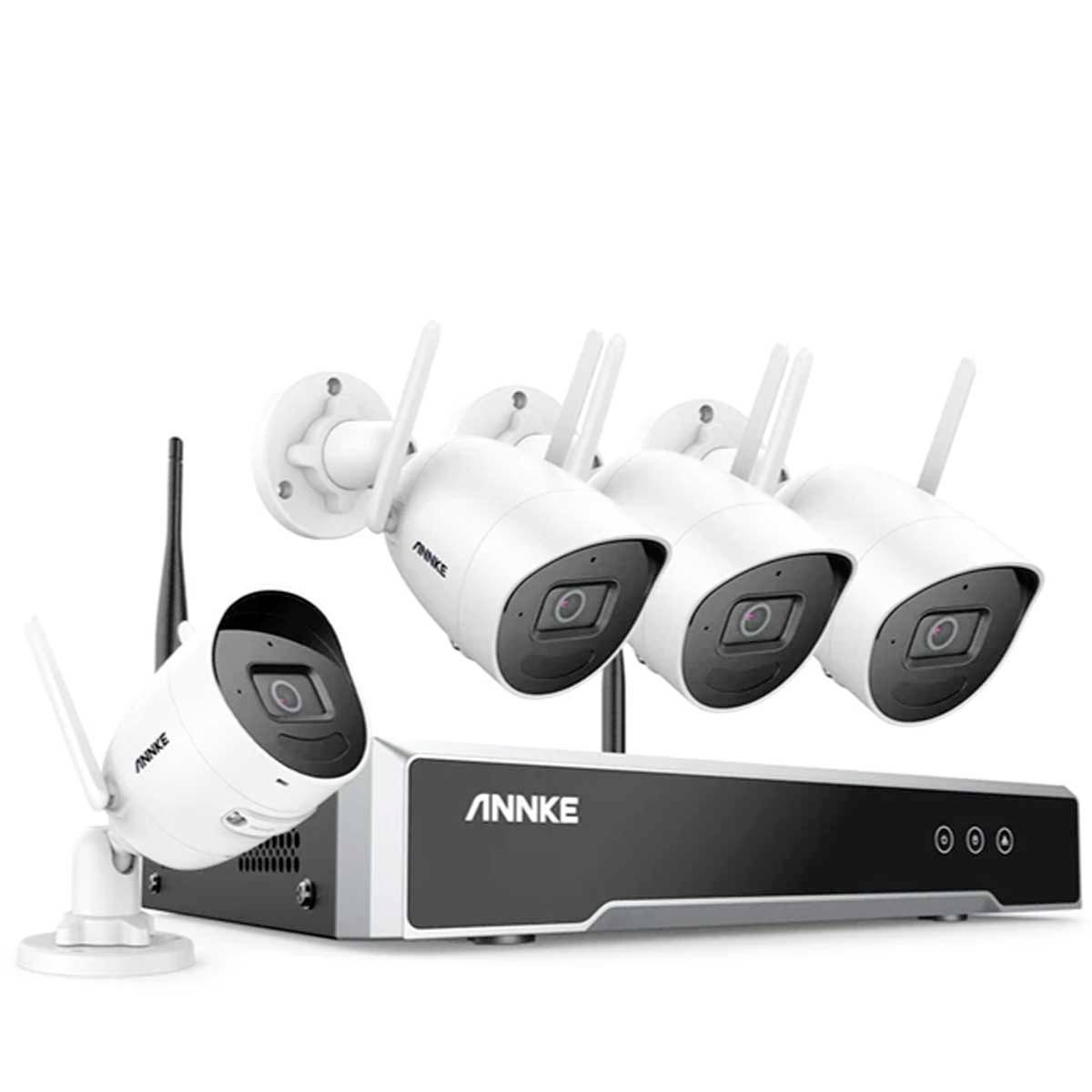 Annke N48WHS+I51CE*4 WLAN IP-Überwachungskamera-Set 8-Kanal mit 4 Kameras 2560 x 1920 Pixel