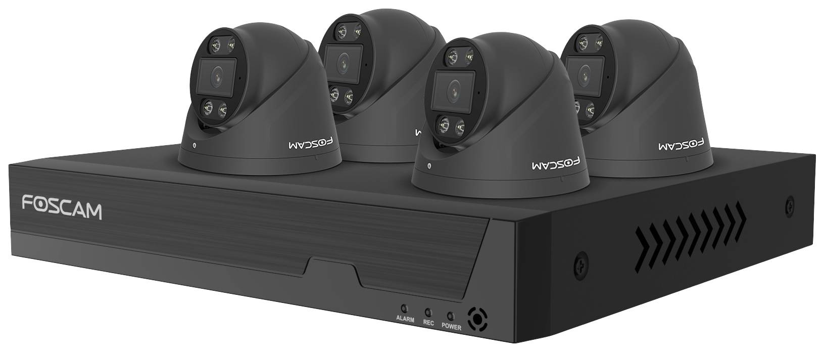 Foscam FN9108E-T4-2T black LAN IP-Überwachungskamera-Set 8-Kanal mit 4 Kameras 3840 x 2160 Pixel