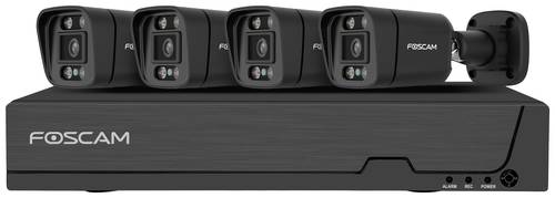 Foscam FNA108E-B4-2T black LAN IP-Überwachungskamera-Set 8-Kanal mit 4 Kameras 3840 x 2160 Pixel