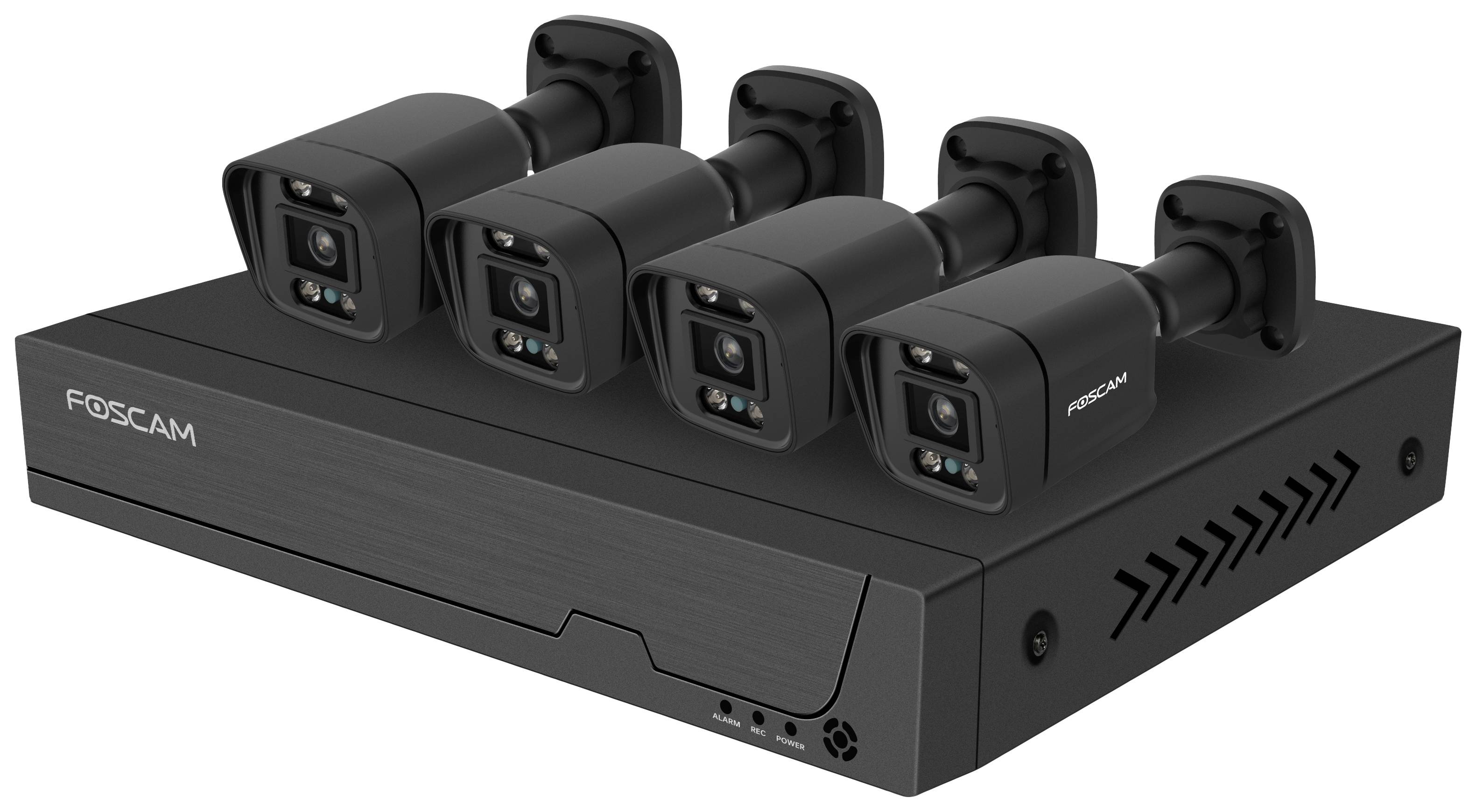 Foscam FNA108E-B4-2T black LAN IP-Überwachungskamera-Set 8-Kanal mit 4 Kameras 3840 x 2160 Pixel