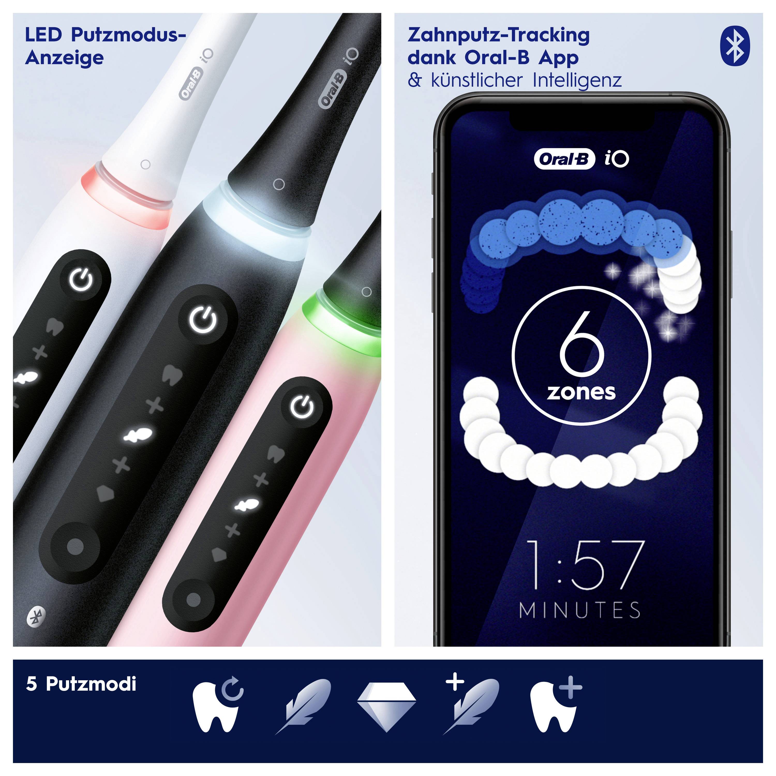 Oral-B iO Series 5 611038 Elektrische Zahnbürste Rotierend/Oszilierend Schwarz