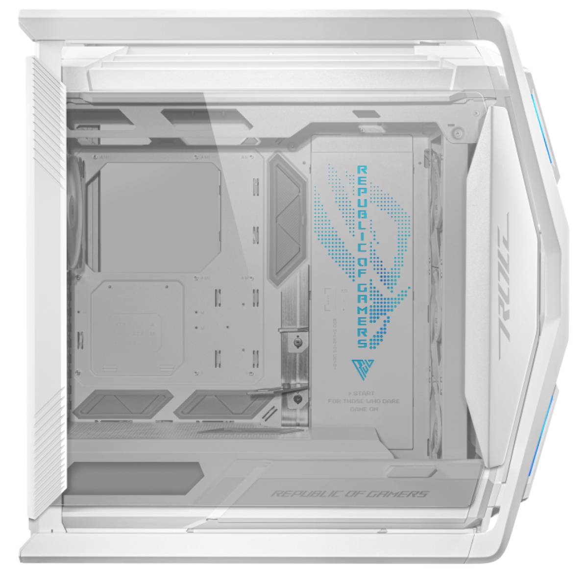 Asus GR701 ROG Hyperion White Midi-Tower Gaming-Gehäuse Weiß 4 vorinstallierte Lüfter, Integrierte Beleuchtung, Staubfilter