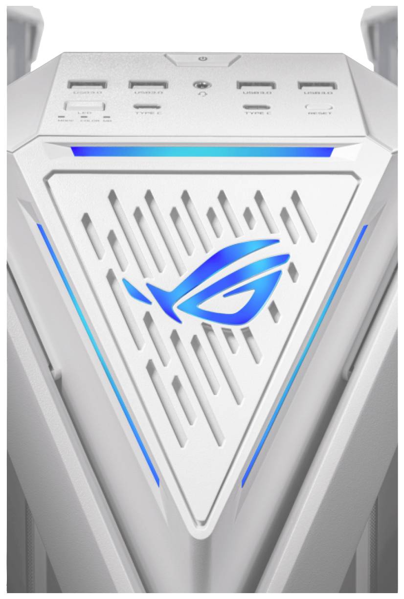 Asus GR701 ROG Hyperion White Midi-Tower Gaming-Gehäuse Weiß 4 vorinstallierte Lüfter, Integrierte Beleuchtung, Staubfilter