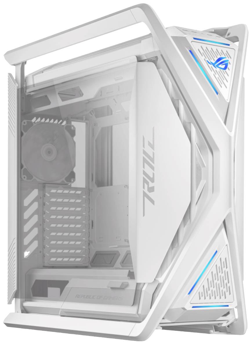 Asus GR701 ROG Hyperion White Midi-Tower Gaming-Gehäuse Weiß 4 vorinstallierte Lüfter, Integrierte Beleuchtung, Staubfilter