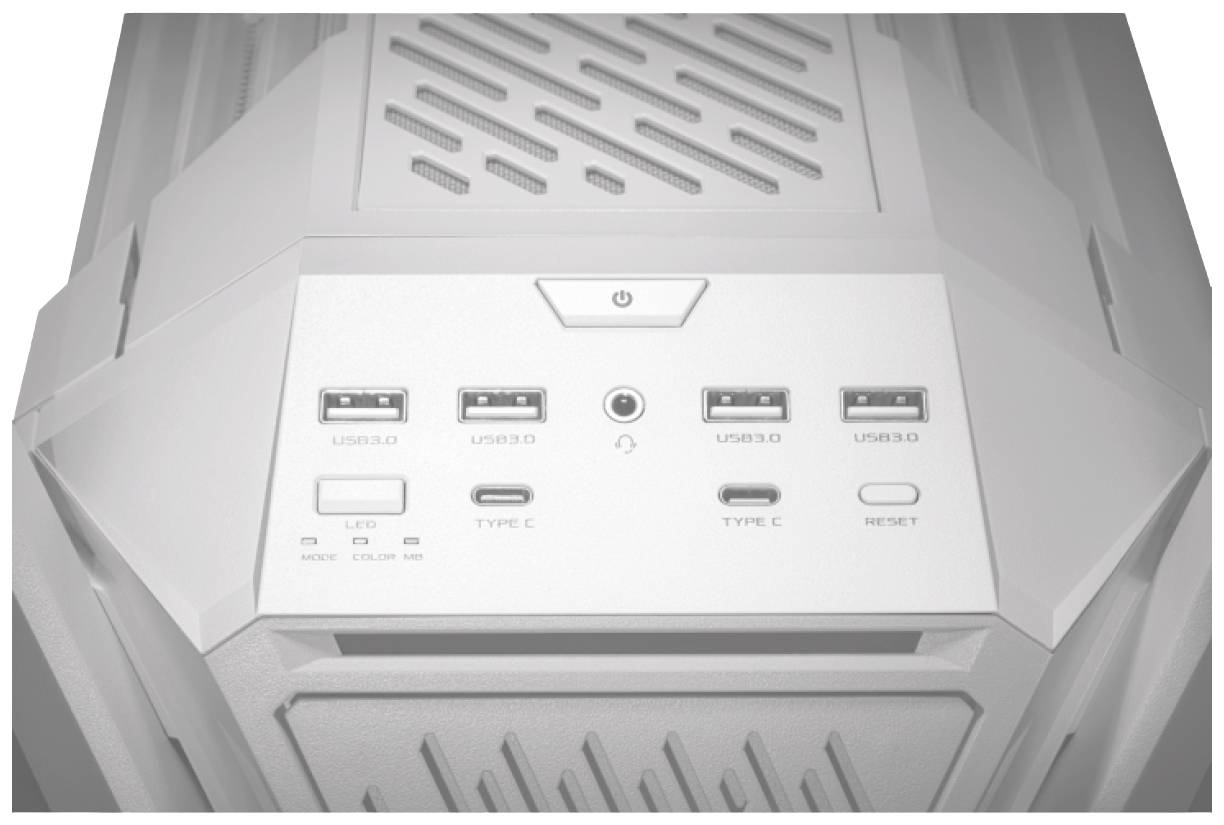 Asus GR701 ROG Hyperion White Midi-Tower Gaming-Gehäuse Weiß 4 vorinstallierte Lüfter, Integrierte Beleuchtung, Staubfilter