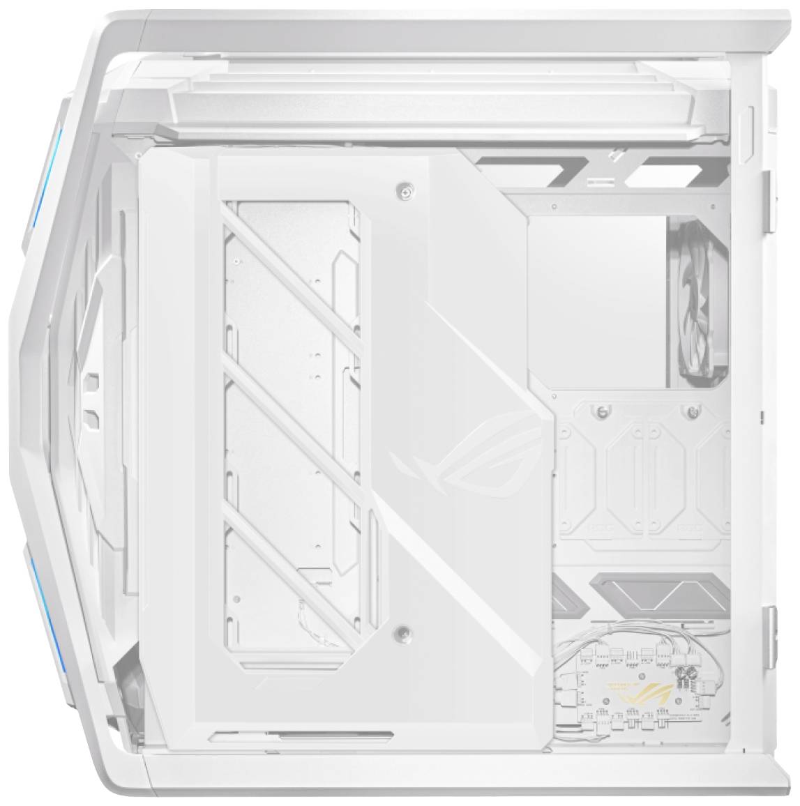 Asus GR701 ROG Hyperion White Midi-Tower Gaming-Gehäuse Weiß 4 vorinstallierte Lüfter, Integrierte Beleuchtung, Staubfilter