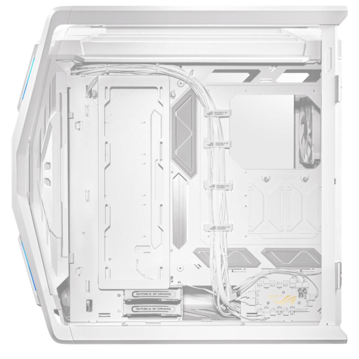 Asus GR701 ROG Hyperion White Midi-Tower Gaming-Gehäuse Weiß 4 vorinstallierte Lüfter, Integrierte Beleuchtung, Staubfilter