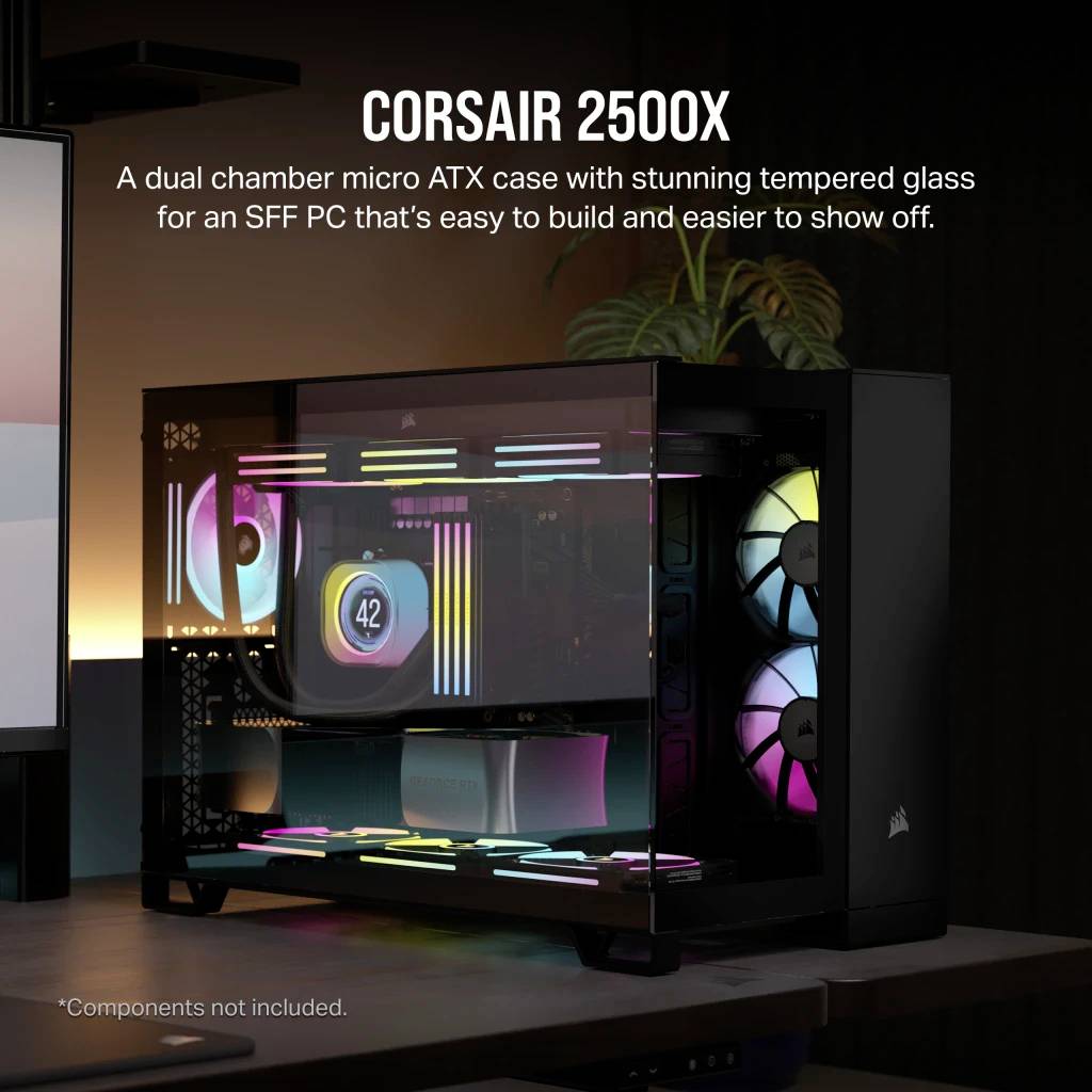 Corsair 2500X Midi-Tower PC-Gehäuse Schwarz Seitenfenster