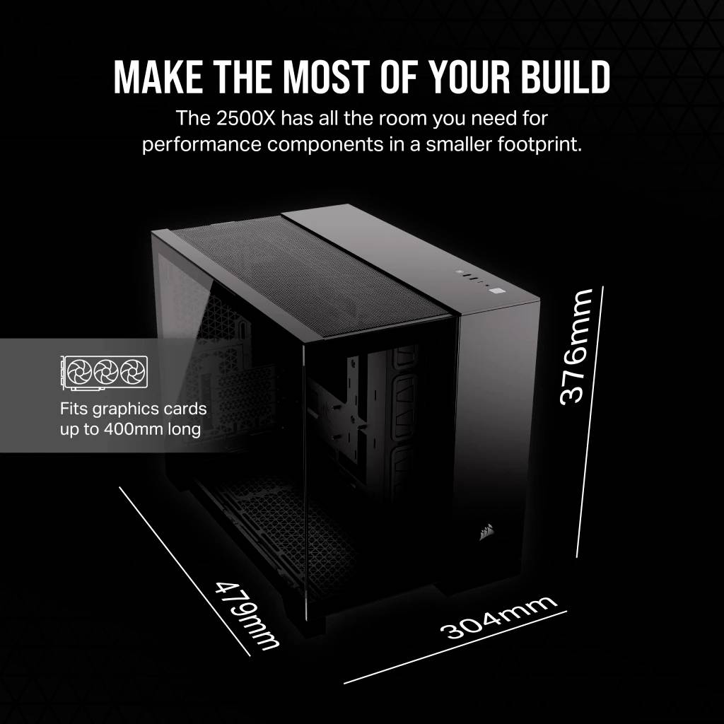 Corsair 2500X Midi-Tower PC-Gehäuse Schwarz Seitenfenster