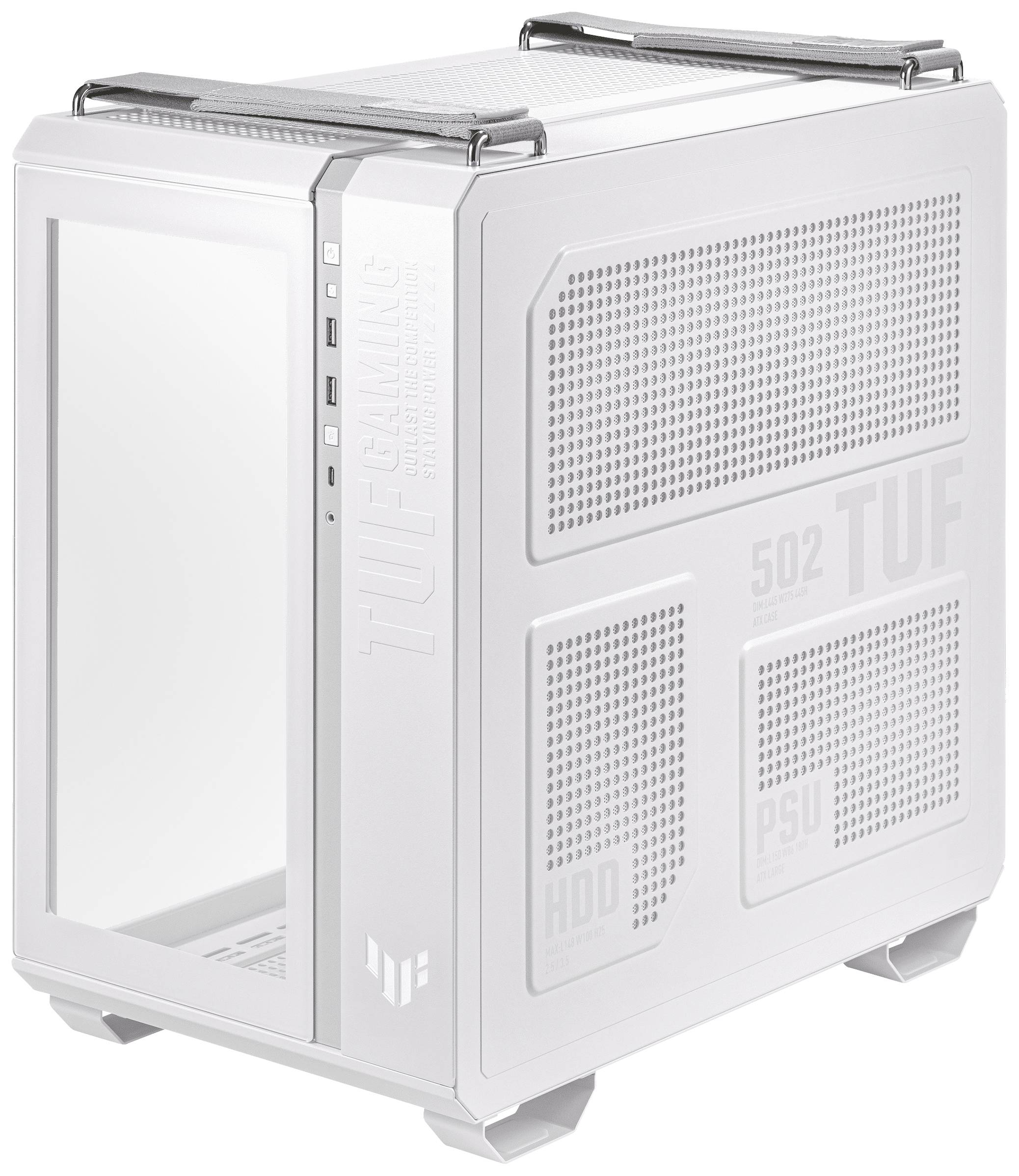 Asus TUF Gaming GT502 PLUS Midi-Tower PC-Gehäuse Weiß Staubfilter, Seitenfenster