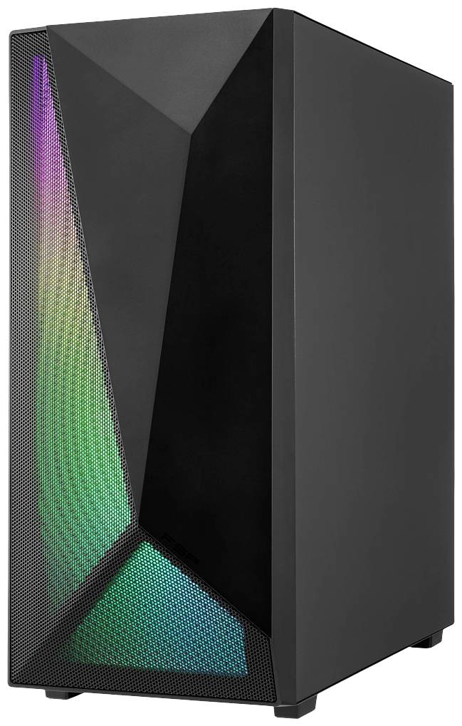 FSP Fortron CMT195A Midi-Tower PC-Gehäuse Schwarz 3 Vorinstallierte LED Lüfter, 1 vorinstallierter Lüfter, Integrierte Beleuchtung
