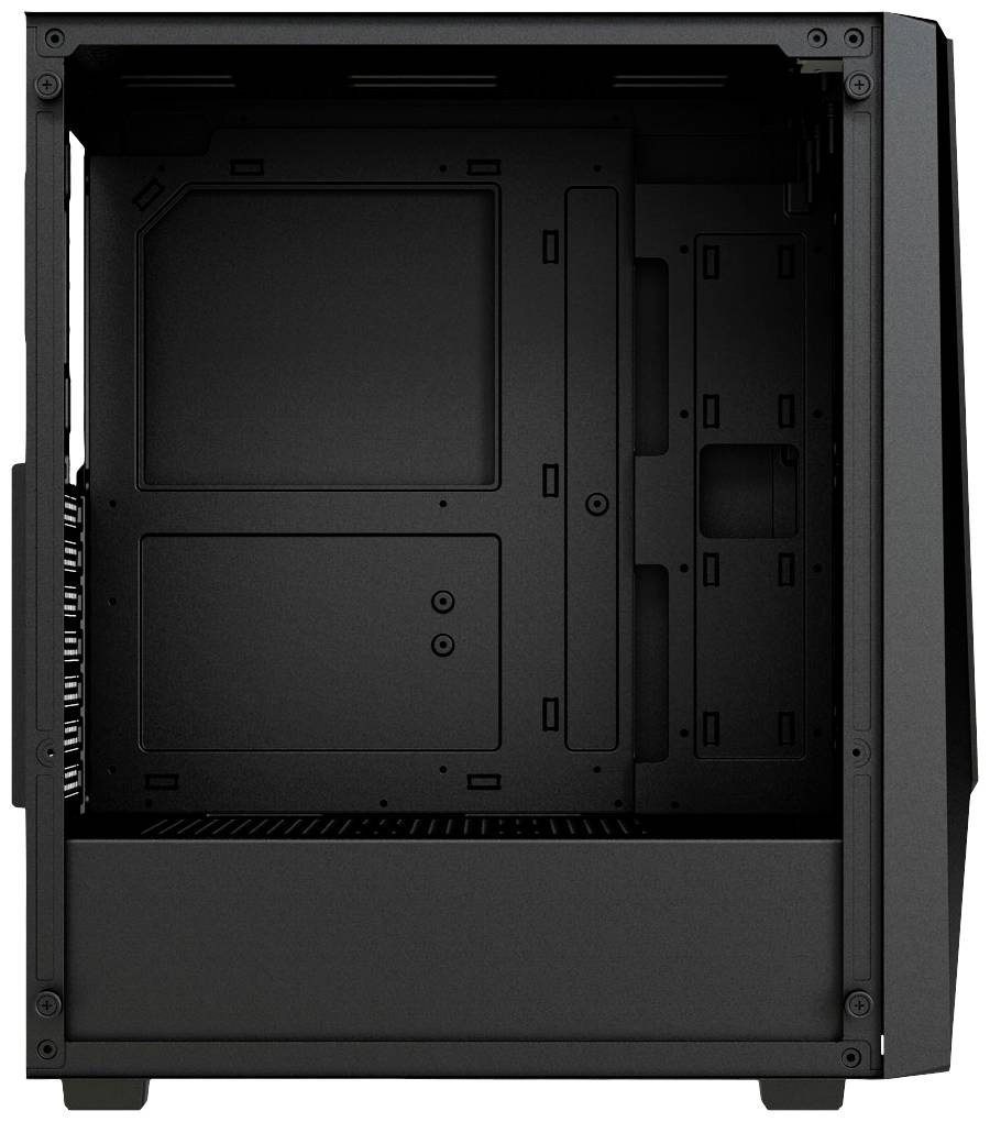 FSP Fortron CMT195A Midi-Tower PC-Gehäuse Schwarz 3 Vorinstallierte LED Lüfter, 1 vorinstallierter Lüfter, Integrierte Beleuchtung