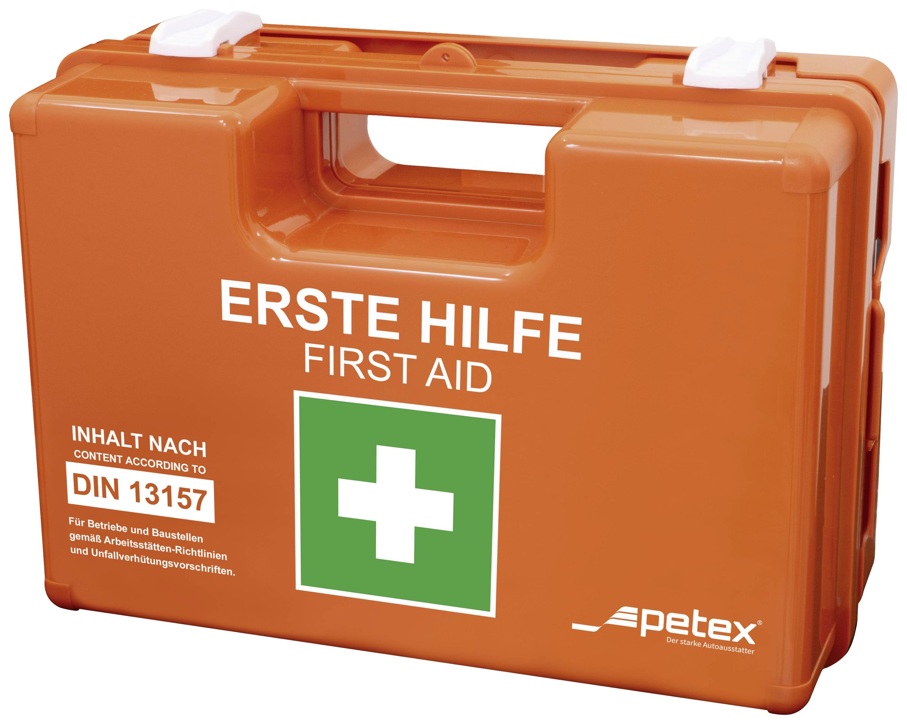 Petex 43924135 Erste Hilfe Koffer DIN 13157 280 x 115 x 200 Orange