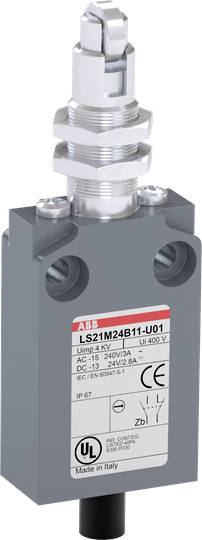 Grauer Kippschalter mit Metallhebel und roten Aufkleber, auf dem technische Daten und UL-Zertifizierungssiegel stehen. Hergestellt in Italien.