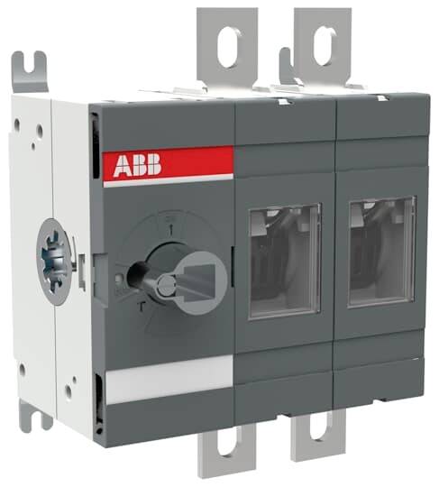 Grau-weißer Lasttrennschalter von ABB mit Sichtfenstern auf der Vorderseite, geeignet zur sicheren Unterbrechung von Stromkreisen.