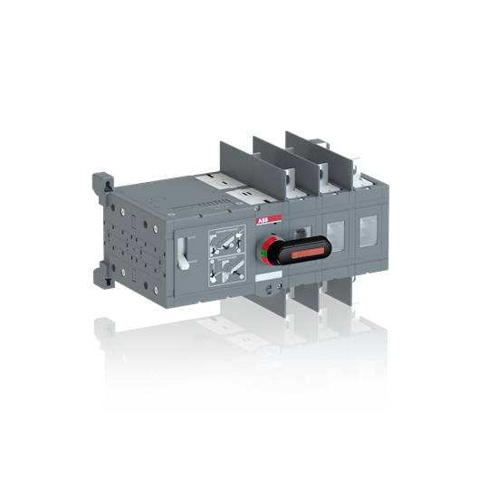Ein graues elektrisches Schaltschaltgerät von ABB mit einem schwarzen und roten Hebel, geeignet für industrielle Anwendungen.