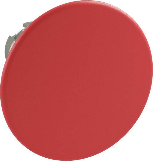 Ein großer, runder, roter Knopf.