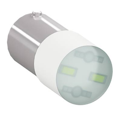 Eine weiße LED-Glühbirne mit metallischer Basis, geeignet als energiesparender Ersatz für traditionelle Glühlampen.