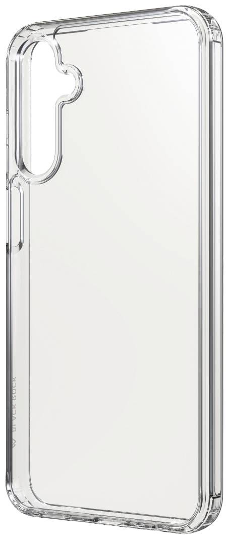 Klare Smartphone-Schutzhülle mit verstärkten Ecken und präzisen Aussparungen für Kamera und Tasten, transparente Optik.