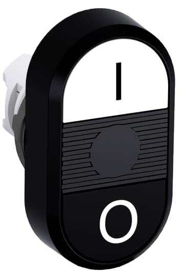 Ein schwarzer Kippschalter mit zwei Positionen: 