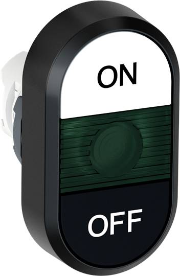 Ein Kippschalter mit den Beschriftungen 'ON' oben und 'OFF' unten. Der Schalter ist gegenwärtig auf der Position 'OFF'.