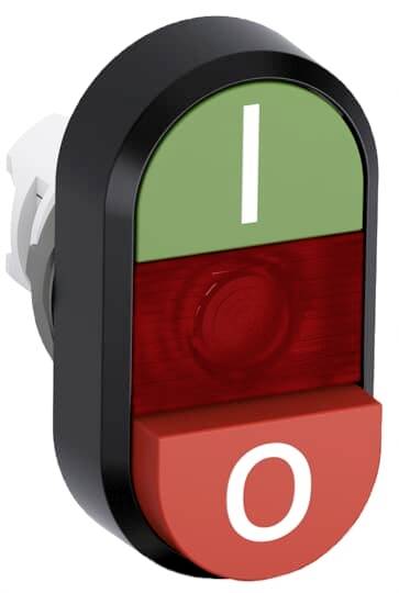 Ein Kippschalter mit 'I' auf grünem Hintergrund für 'Ein' und 'O' auf rotem Hintergrund für 'Aus'.