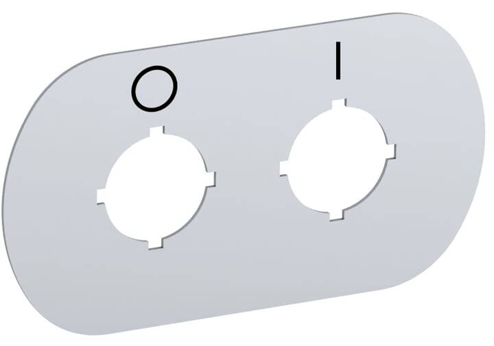 Abbildung eines elektrischen Schalters mit zwei Positionen: 'Aus' (0) und 'Ein' (I). Beide Positionen sind durch Symbole gekennzeichnet.