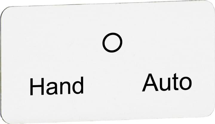 Schalterbeschriftung: Links 'Hand', rechts 'Auto'. Ein mittiger Kreis zur Modusauswahl.