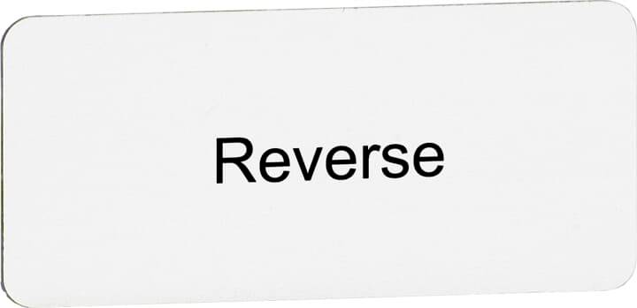 Weiße rechteckige Karte mit dem schwarzen Wort 'Reverse' in der Mitte.