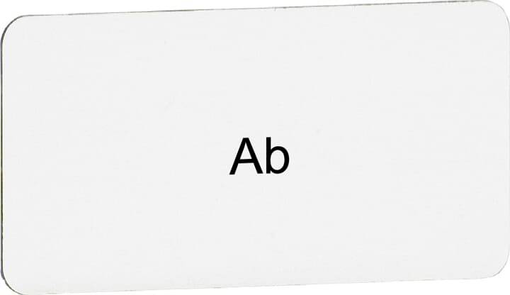 Die Karte zeigt den Buchstaben 'Ab' in schwarzer Schrift auf weißem Hintergrund.