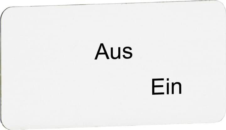 'Rechteckiger Schalter mit den Beschriftungen 