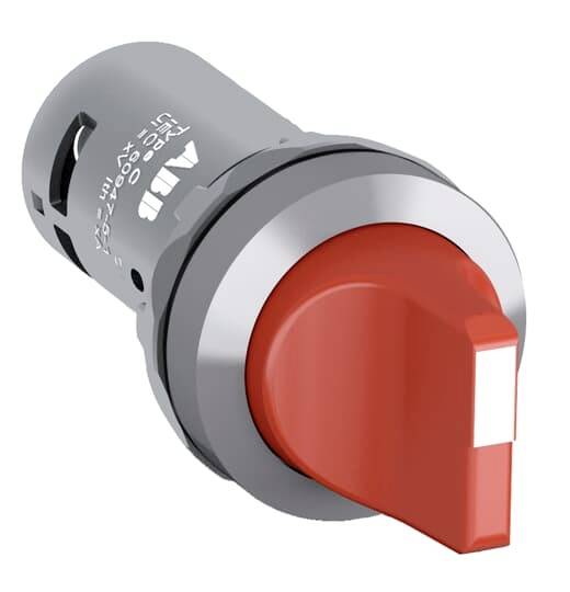 Grauer, zylindrischer Schalter mit rotem Drehknopf und rechter Pfeilanzeige, markiert mit 'A3B'.